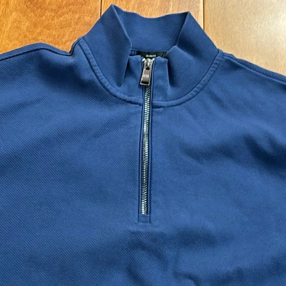 Hugo Boss Mens Blue Long Sleeve 1/4 Zip Pullover Jacket‎ Size M